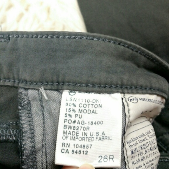 AG Adriano Goldschmied Stilt Cigarette Jeans Pants Grey SZ 26 - Picture 7 of 7